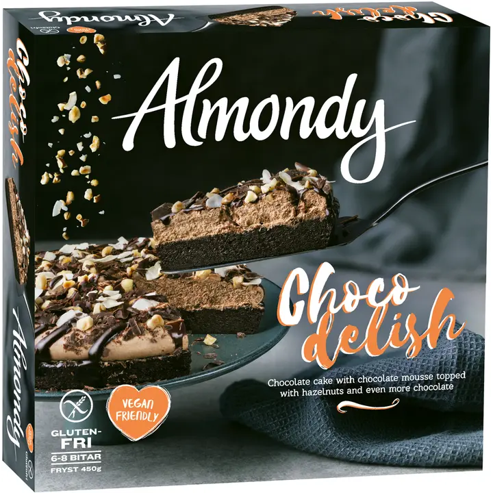 Almondy külmutatud shokolaadikook, vegan, 450 g