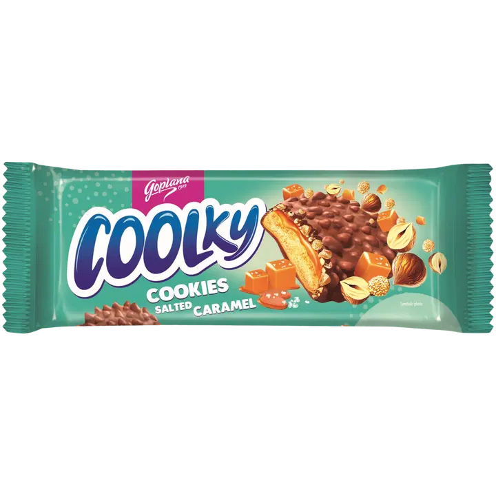 Coolky soolatud karamelli ja piimašokolaadiga kaetud küpsised 140g