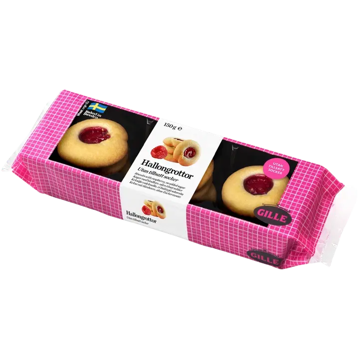 Gille vadelmatäytekeksejä ei lisättyä sokeria 150g