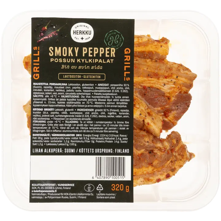 Herkku Grills kylkipalat Smoky Pepper 320g