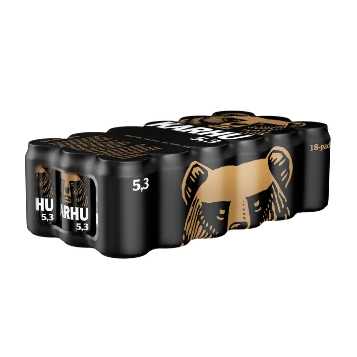 18-pack Karhu Lager olut 5,3% tölkki 0,33 L