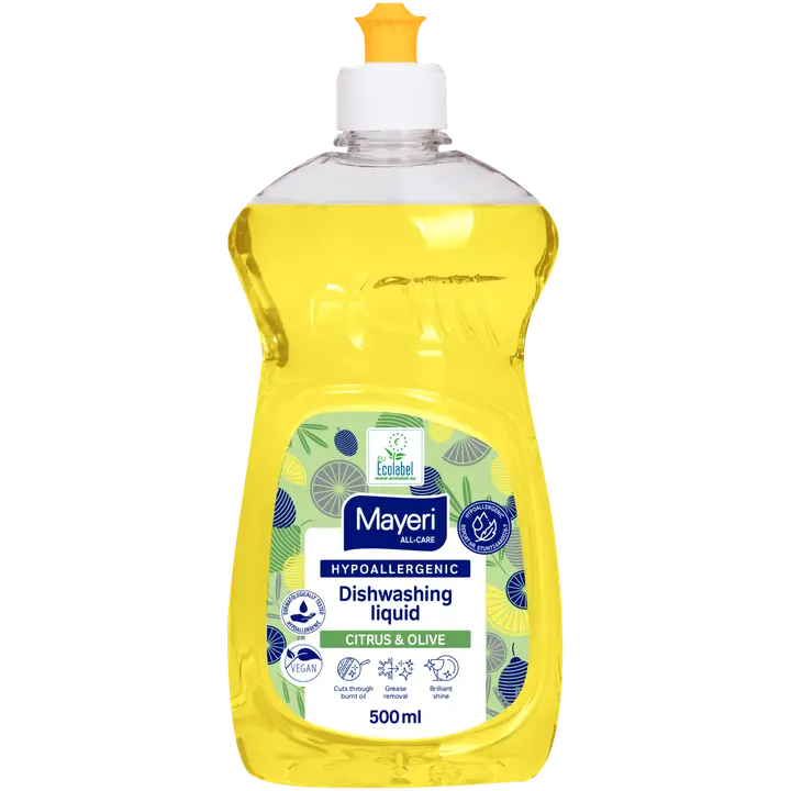 Nõudepesuvahend Mayeri Citrus ja Olive hüpoallergeenne 500ml