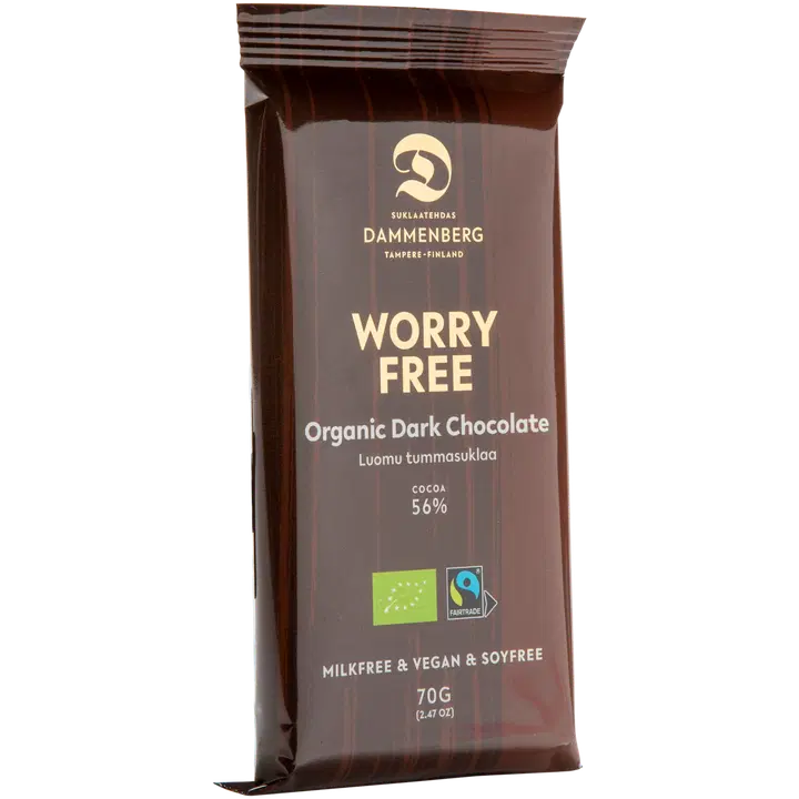 Dammenberg luomu reilun kaupan tummasuklaalevy 70g maidoton, vegaani