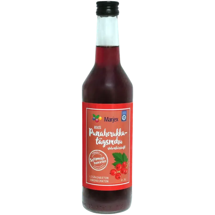Marjex kylmäpuristettu punaherukkatäysmehu 0,5l