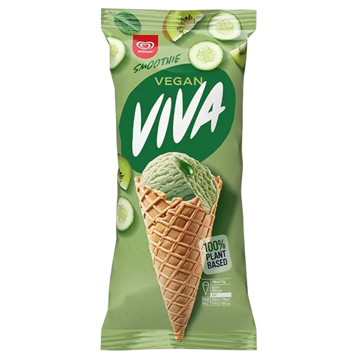 Super Viva rohelise smuuti koonusjäätis, vegan 170ml/97g