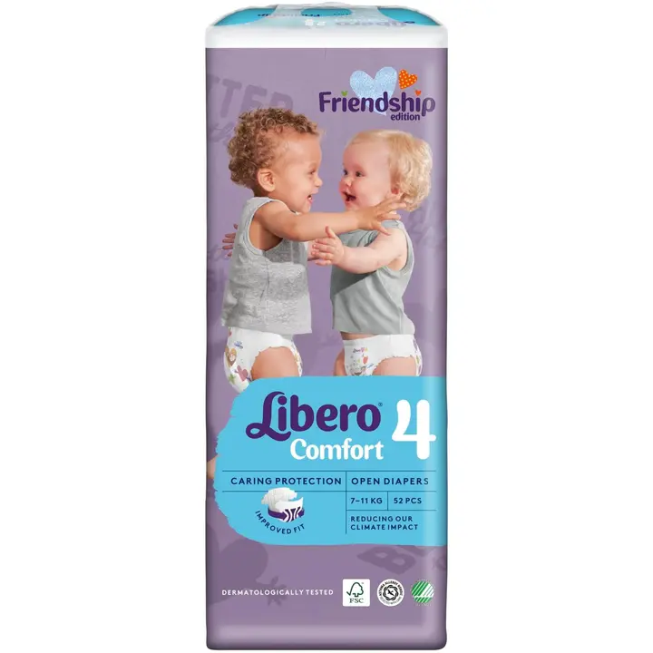 Libero Comfort teippivaippa koko 4, 52kpl, 7-11kg