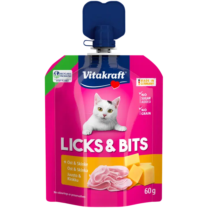 Vitakraft Licks & Bits kissan makupala juusto & kinkku 60g