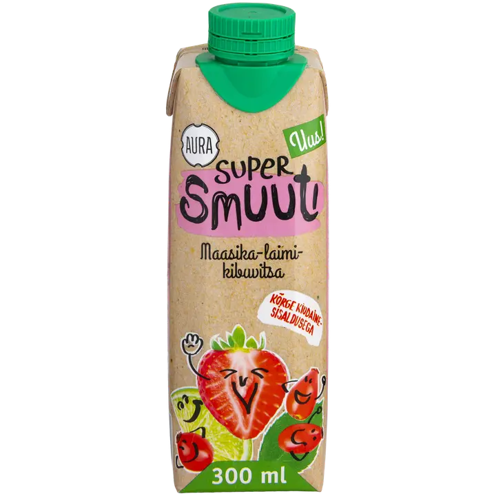 AURA SMOOTHIE Supersmuuti maasika-laimi-kibuvitsa 300ML