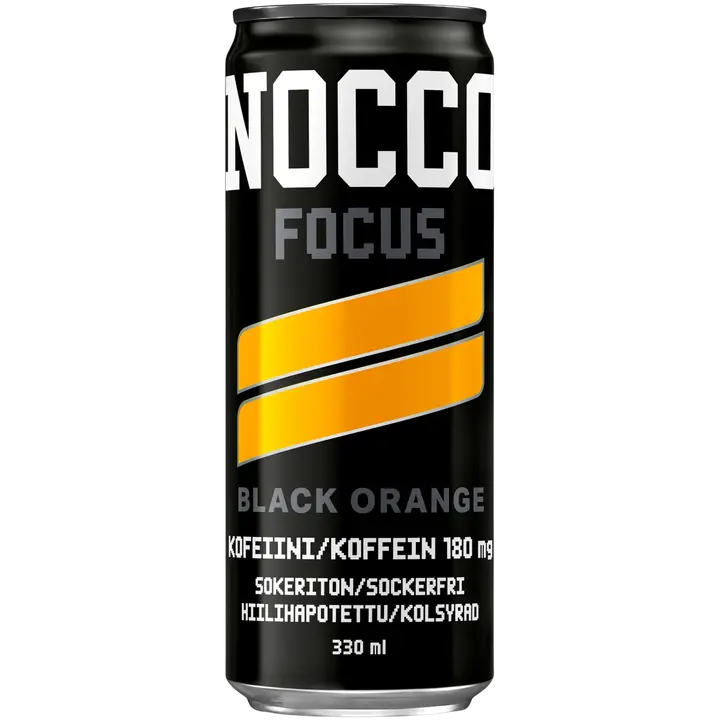NOCCO FOCUS Black Orange hiilihapotettu energiajuoma 330ml