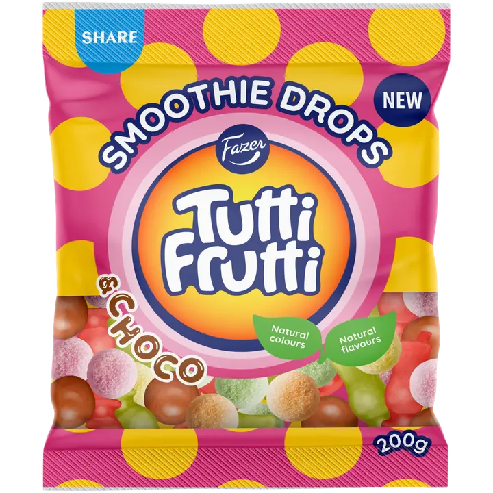 Fazer Tutti Frutti Smoothie Drops karkkipussi 200g