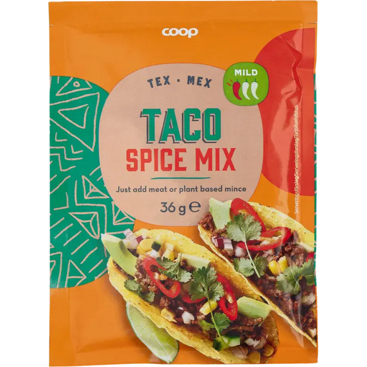 Coop tacomausteseos mild 36 g