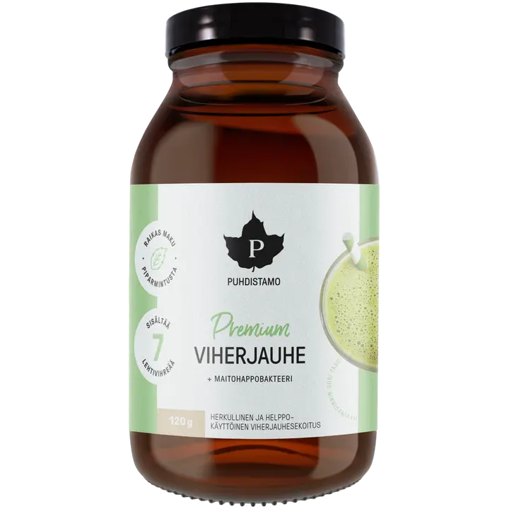 Puhdistamo Premium Viherjauhe + Maitohappobakteeri 120 g