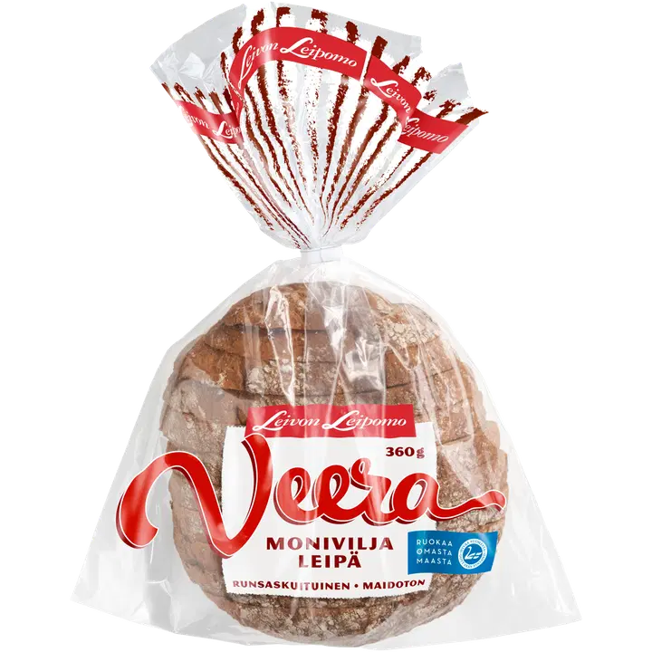 Leivon Leipomo Veera moniviljaleipä viipaloitu 360g