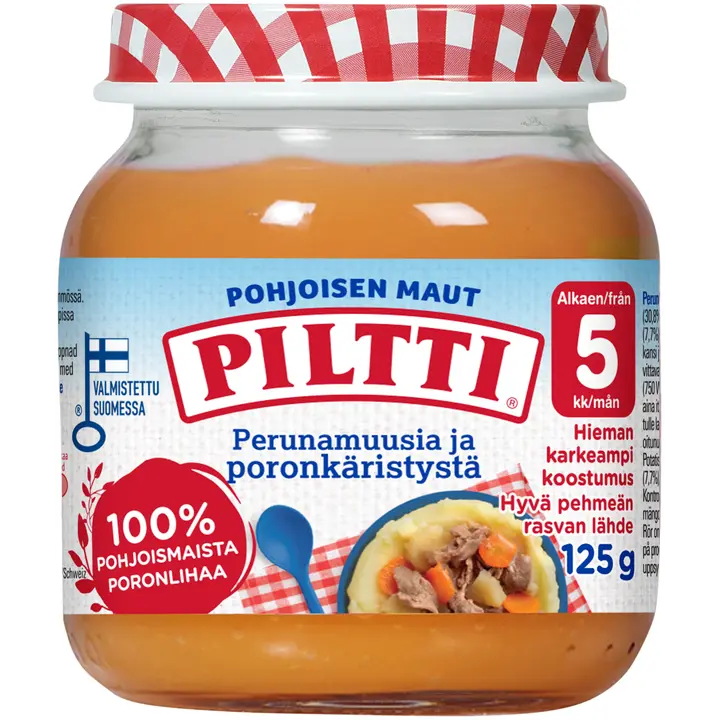 Piltti Pohjoisen maut 125g Perunamuusia ja poronkäristystä lastenateria 5kk