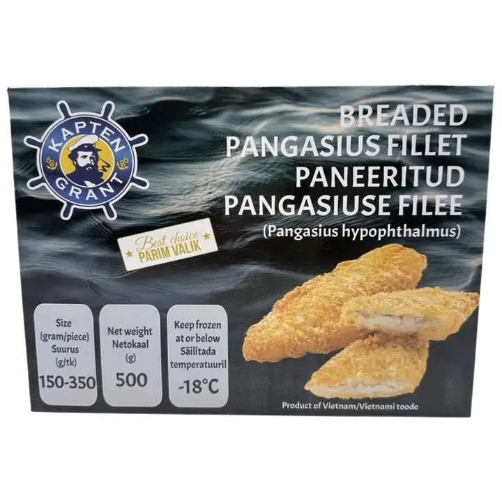 Paneeritud pangaasiuse filee külmutatud 500g