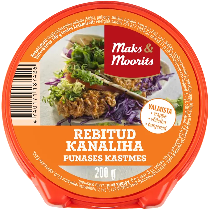Maks ja Moorits Rebitud Kanaliha Punases Kastmes 200 G
