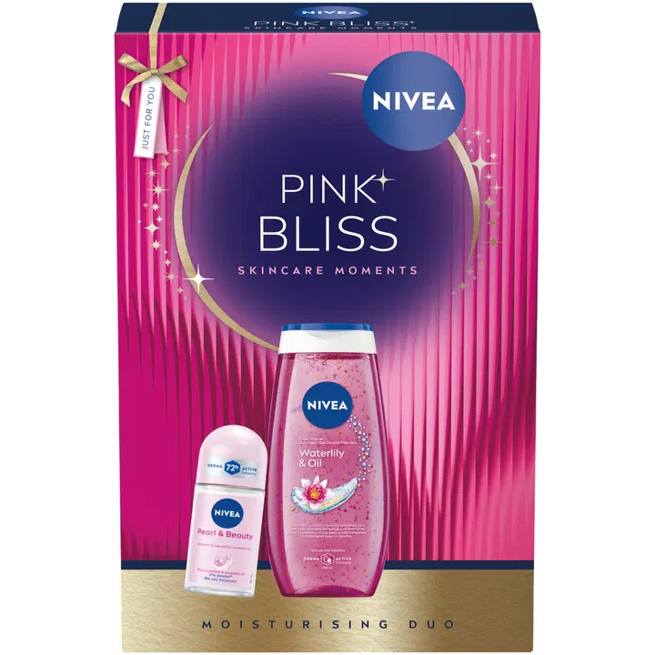 NIVEA Pink Bliss lahjapakkaus 2026 sis. 2 tuotetta