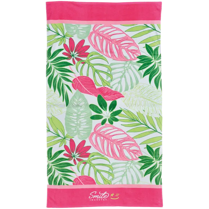Sorbetto strandhandduk Terenzia 90x170 cm grön/pink