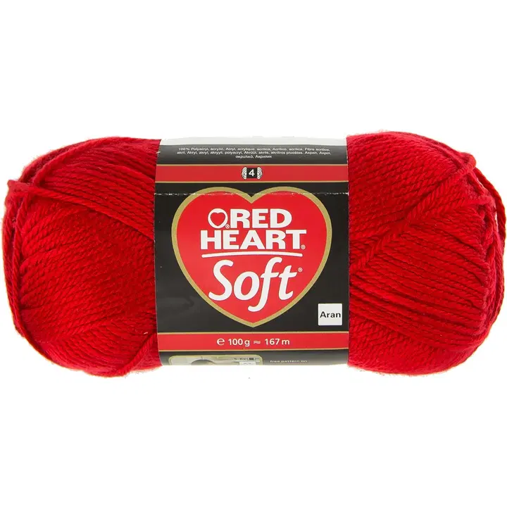 Prym Red Heart stickning garn Soft 100g röd