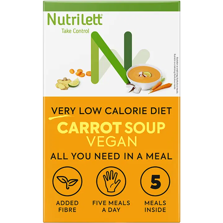 Nutrilett VLCD Vegan Carrot Soup kookosta ja inkivääriä sisältävä porkkanakeitto 5x35g