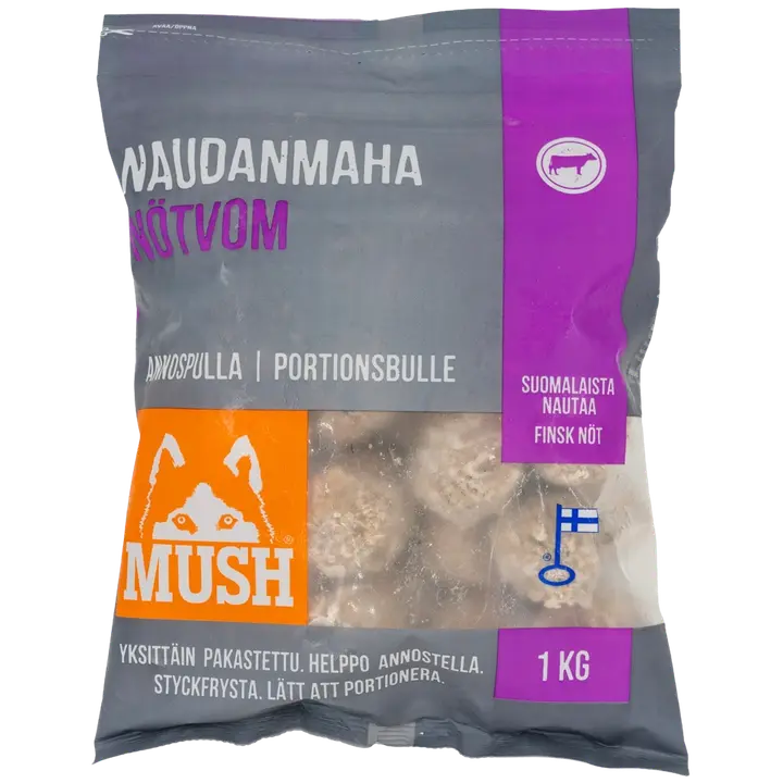 Mush Duo külmutatud veise kõhud koerale 1kg