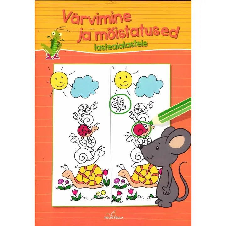 Hiireke värvimine ja mõistatused lasteaialastele.