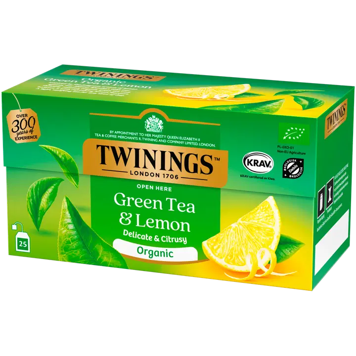 Twinings 25x1,5g Organic Green Lemon tee