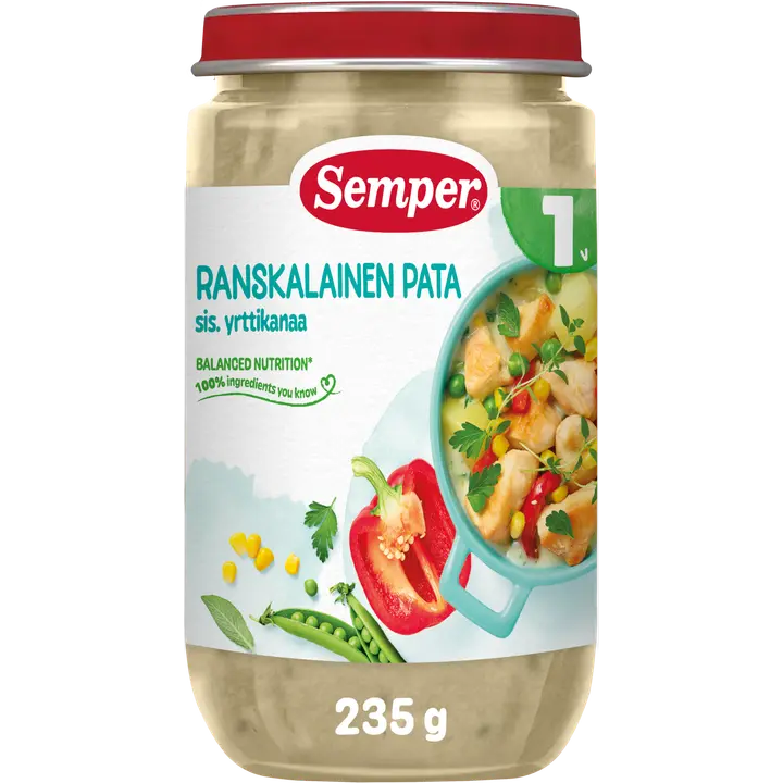 Semper Ranskalainen pata sis. yrttikanaa 1v ateria 235g