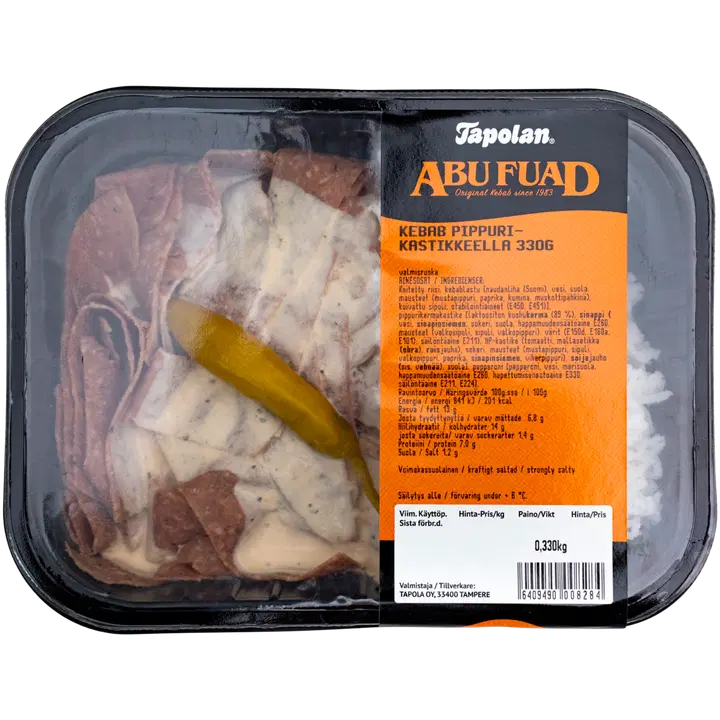 Abu Fuad Kebab pippurikastikkeella 330g
