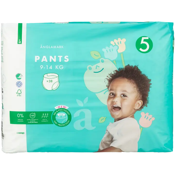 Änglamark housuvaippa koko 5, 9-14kg 38 kpl