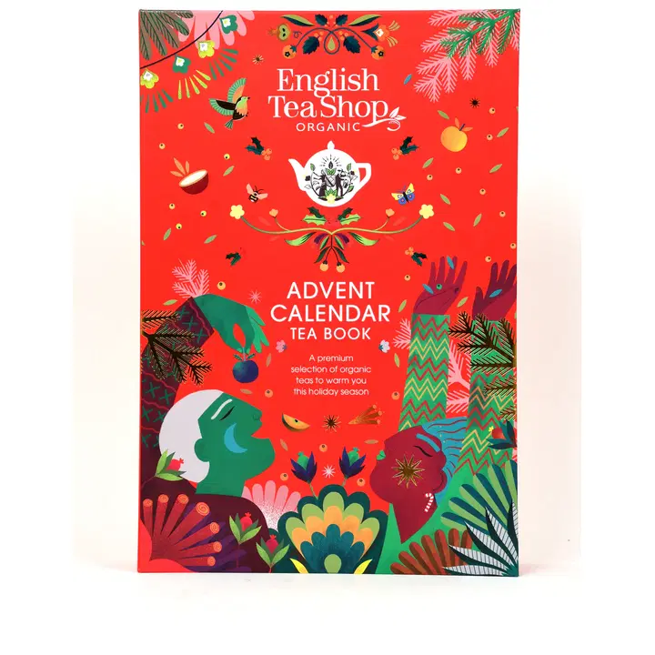 English Tea Shop Luomu Iso Teejoulukalenterikirja, punainen 25pss, 60g