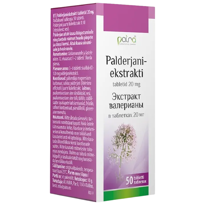 Paira palderjani ekstrakt. 20MG TAB N50