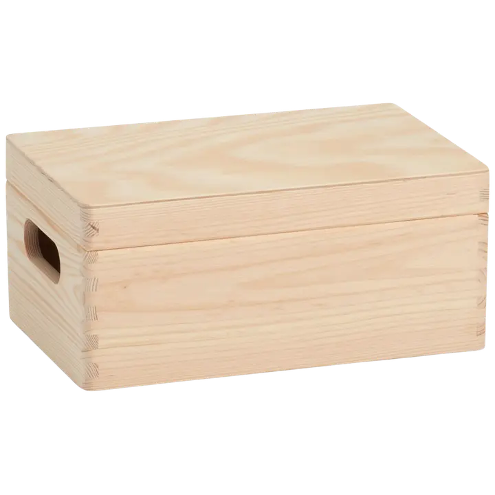 Zeller säilytyskori kannella puuta 30 x 20 x 14 cm