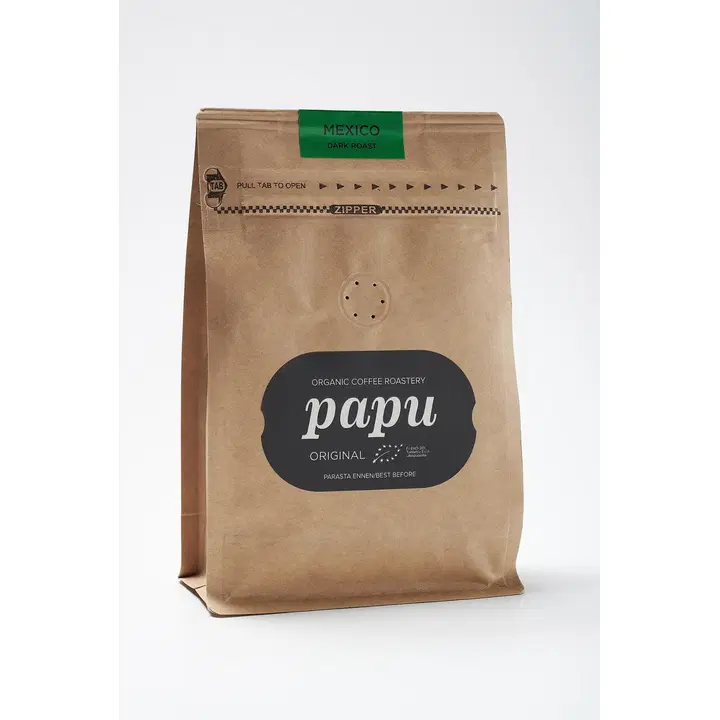 Paahtimo Papu MEXICO luomukahvi 250g tummapaahto suodatinjauhettu