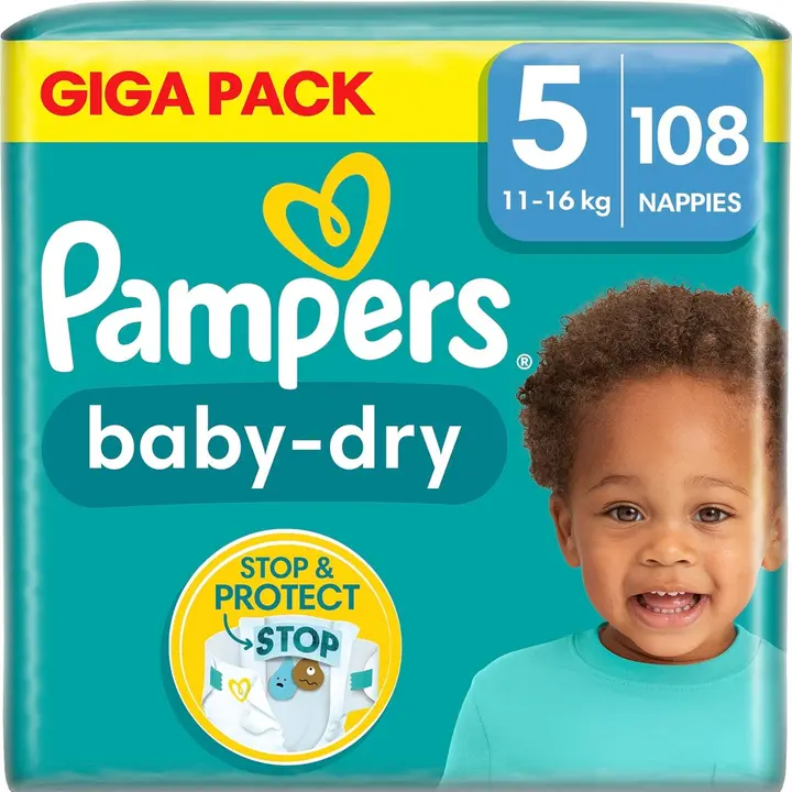 Pampers BabyDry S5 11-16kg 108kpl vaippa