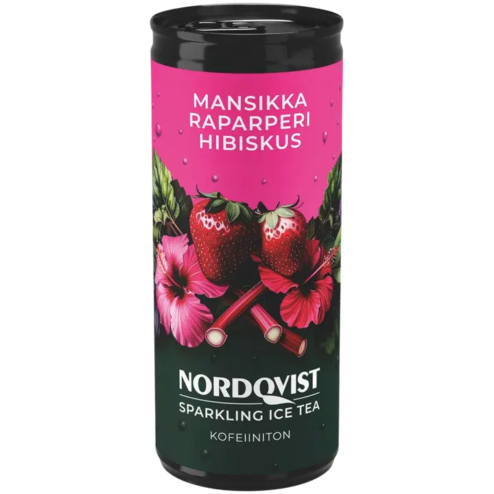 Nordqvist Jäätee Mansikka-Raparperi Hibiskus 330 ml