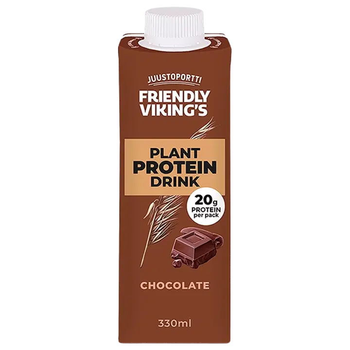 Juustoportti Friendly Viking's kasviproteiinijuoma kaakao UHT 330 ml RFA
