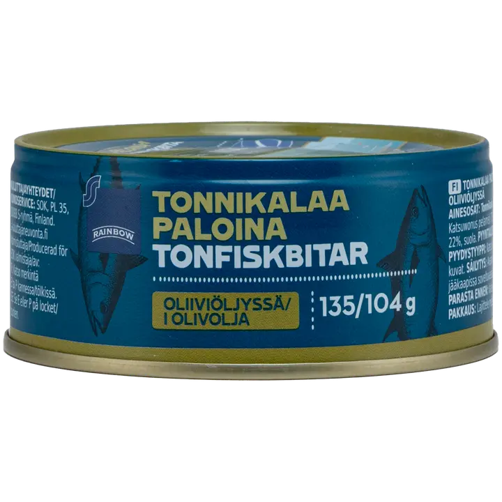 Rainbow 135/104g tonnikalaa paloina oliiviöljyssä MSC Skipjack
