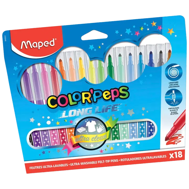 Viltpliiats Maped ColorPeps Long Life 18tk pestav