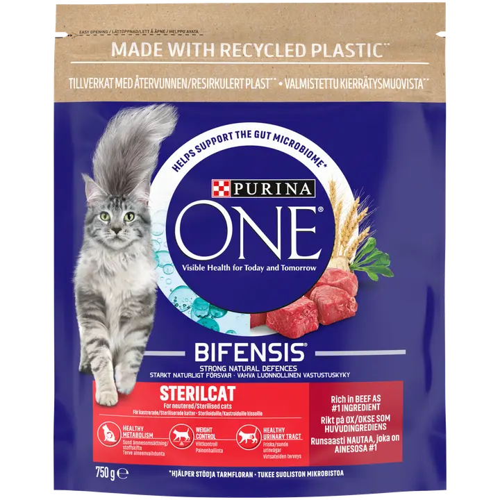 Purina One 750g Sterilcat Nautaa ja vehnää