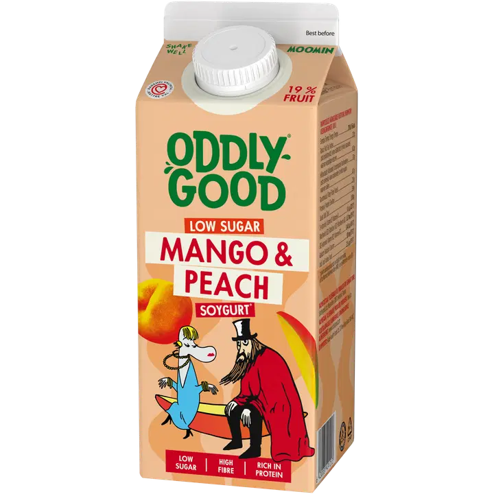 Oddlygood® vähäsokerinen Soygurt 750 g mango & persikka