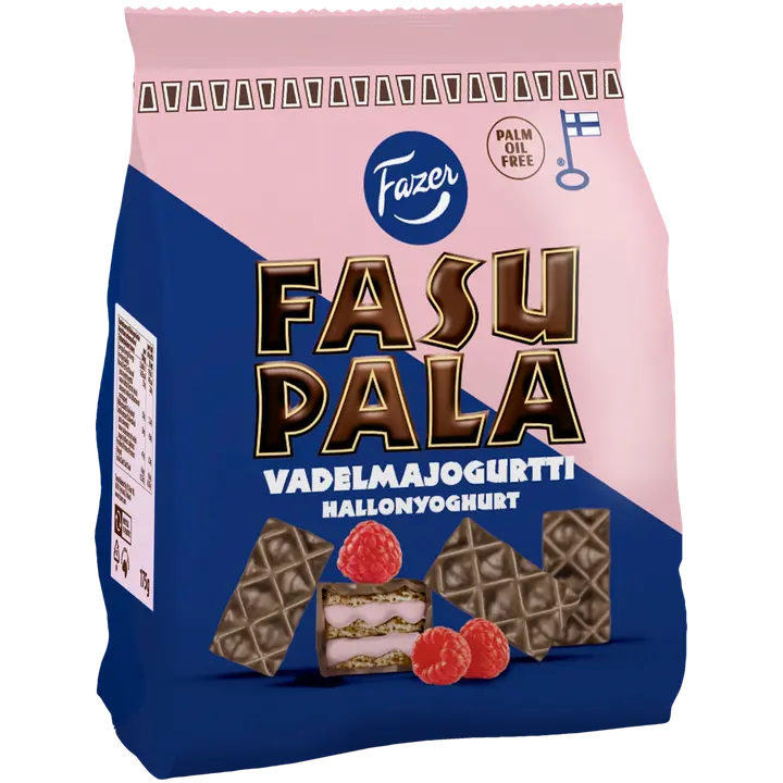 Fazer Fasupala Vadelmajogurtti vohvelikeksi 175g