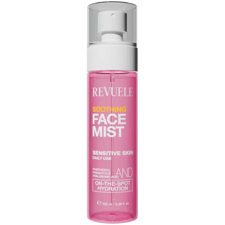 Revuele rauhoittava kasvosuihke 100ml, kosteuttaa ja rauhoittaa ihoa.
