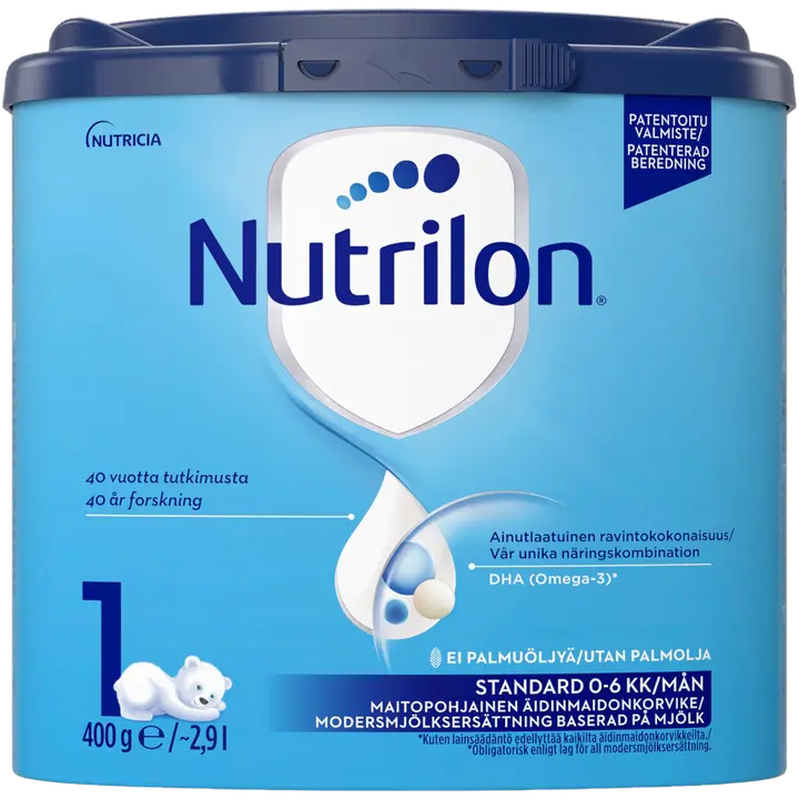 Nutrilon Standard 1 400g, maitopohjainen äidinmaidonkorvikejauhe, 0-6 kk