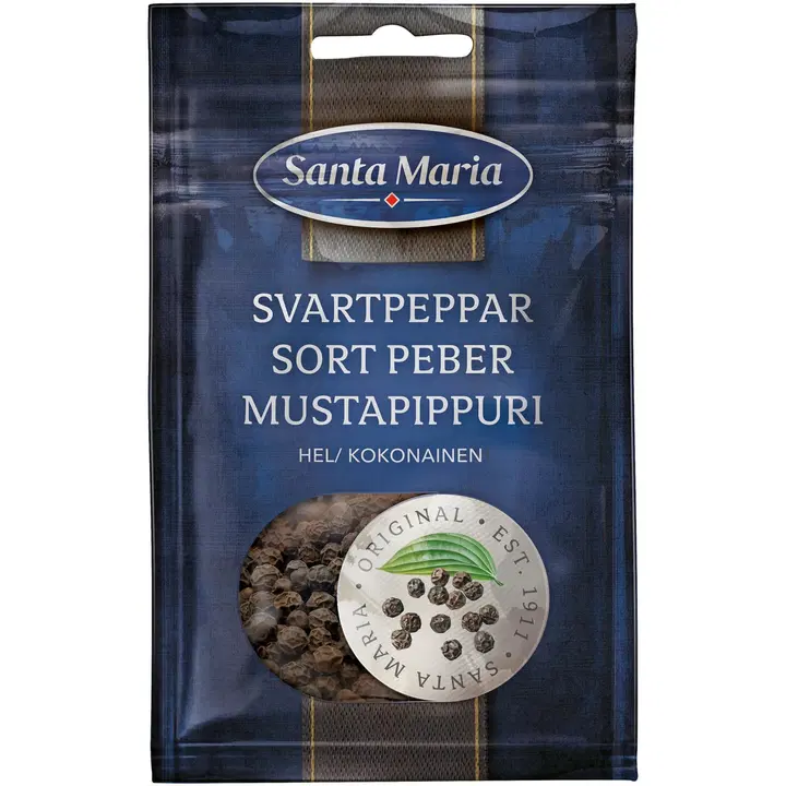 Santa Maria kokonainen Mustapippuri, pussi 22g