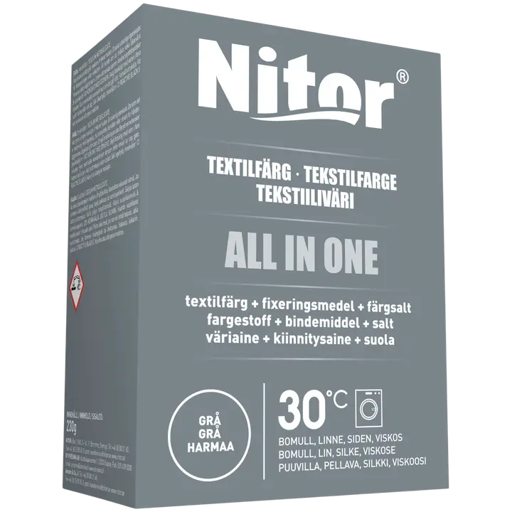 Nitor Tekstiiliväri All in one 230g harmaa