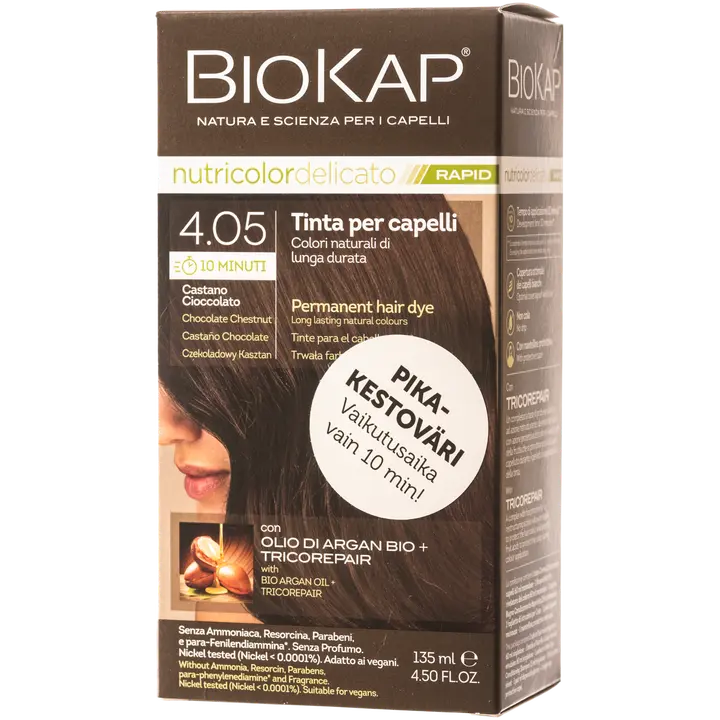 Biokap nutricolor delicato rapid 4.05 chocolate chestnut