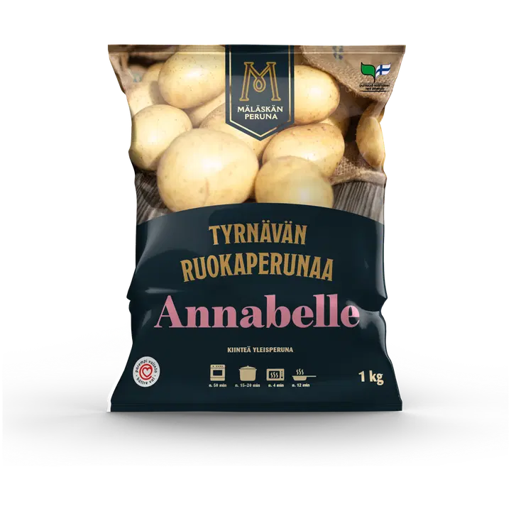 Tyrnävän ruokaperuna Mäläskän Peruna 1 kg Annabelle kiinteä peruna, Tyrnävä