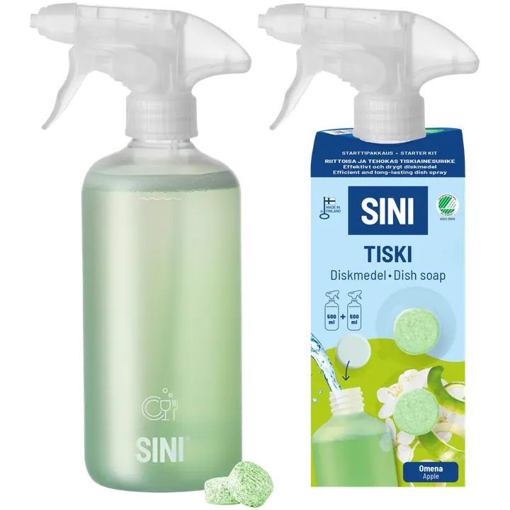 SINI Tiskiaine - starttipakkaus, pullo + 2 puhdistusainetablettia