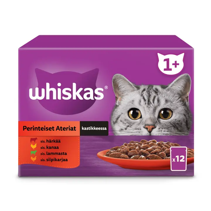 Whiskas 1+ Collection kassitoiduvalik kastmes 12x85g